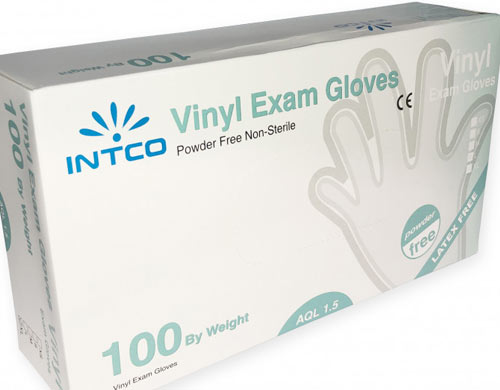 Jednorázové Vinylove rukavice Intco, 100 kusov, Veľkosť M