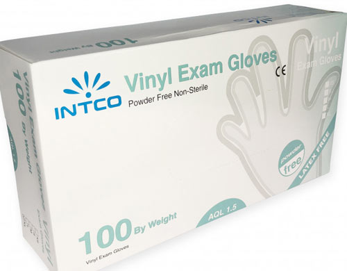 Jednorázové Vinylove rukavice Intco, 100 kusov, Veľkosť L